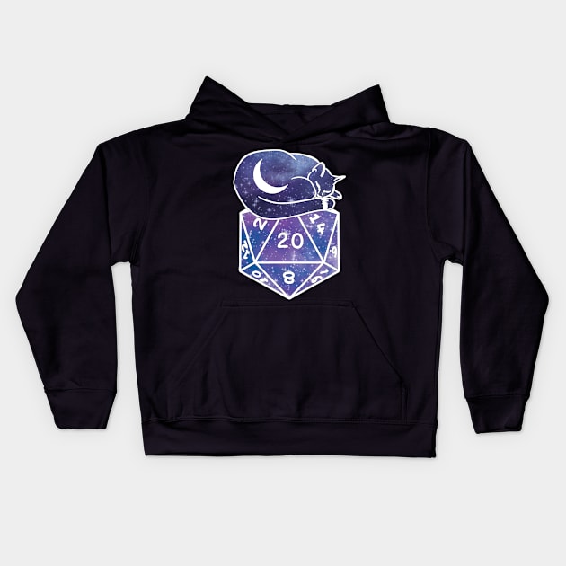 Sleepy Kitty on a D20 Kids Hoodie by LeslieMakesStuff